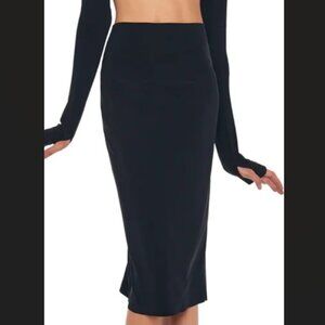 Norma Kamali Navy Straight Skirt